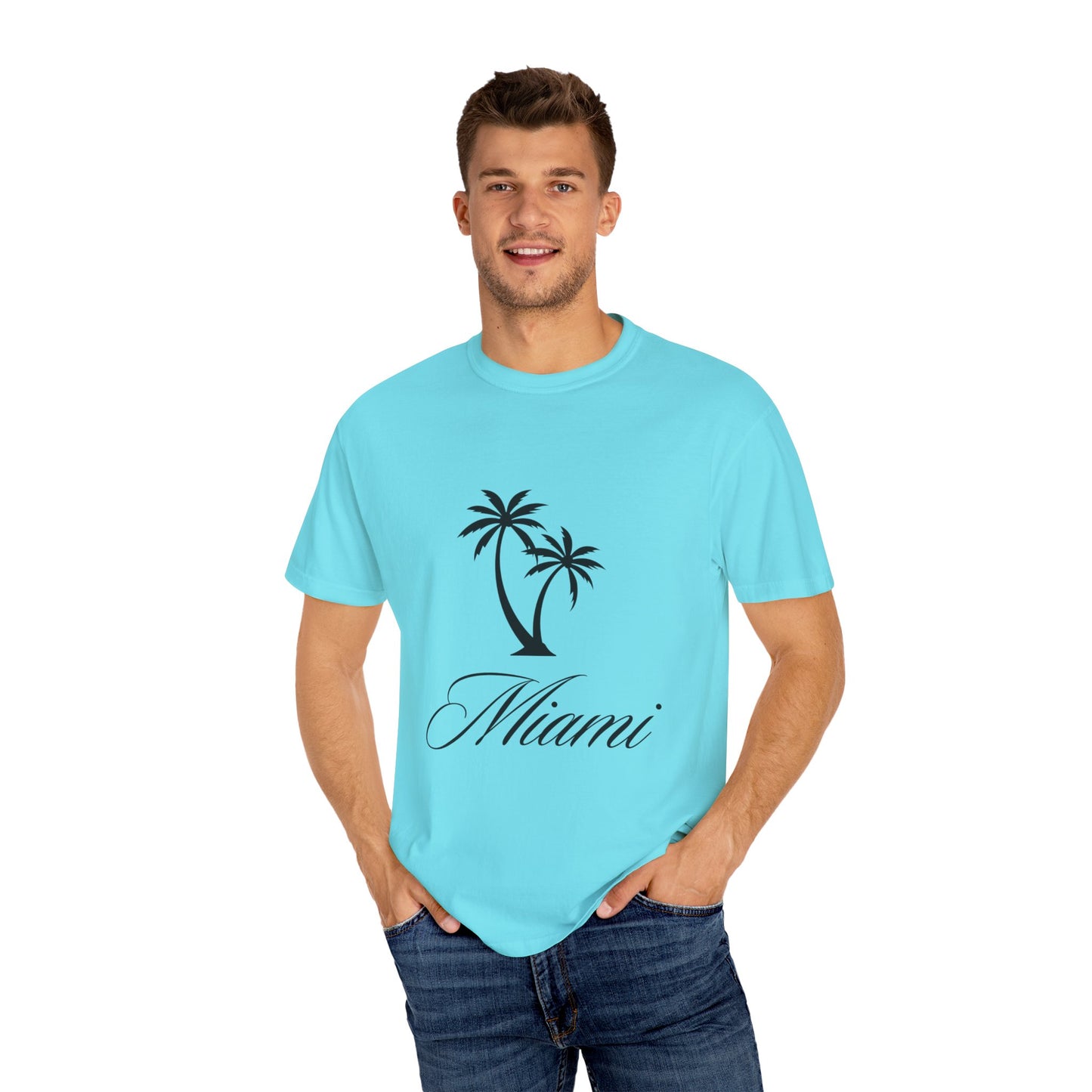 Unisex Garment-Dyed T-shirt with Miami style