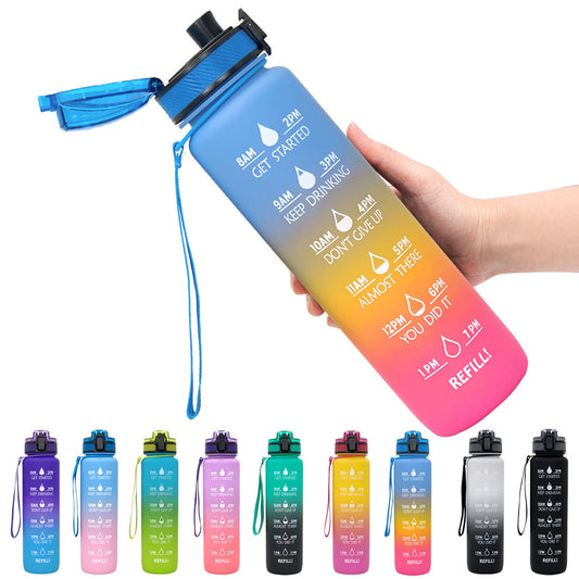 1L Tritan Water Bottle With Time Marker Cover Motivational