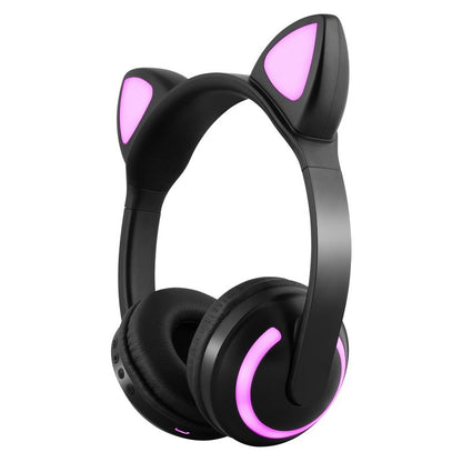 Hot Explosive Headphones Wireless Bluetooth Cat Ears Headphones Noise Reduction Live Breathing Lights Glare