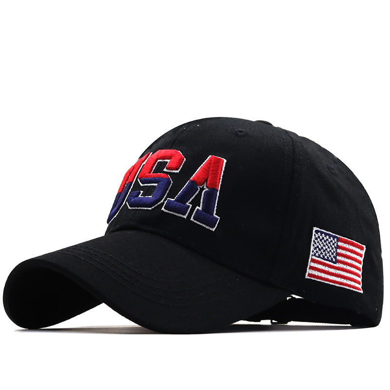 Letter USA Embroidery Baseball Cap Couple Outdoor