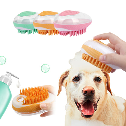 Dog Cat Bath Brush 2-in-1 Pet SPA Massage Comb Soft Silicone Pets Shower